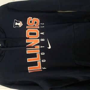 Nike football hoodie, Illinois,  mens size medium  Color: Navy
